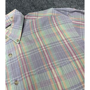 Mine Shirt Mens Medium Pastel Plaid Long Sleeve Button Down Collar Cotton Casual